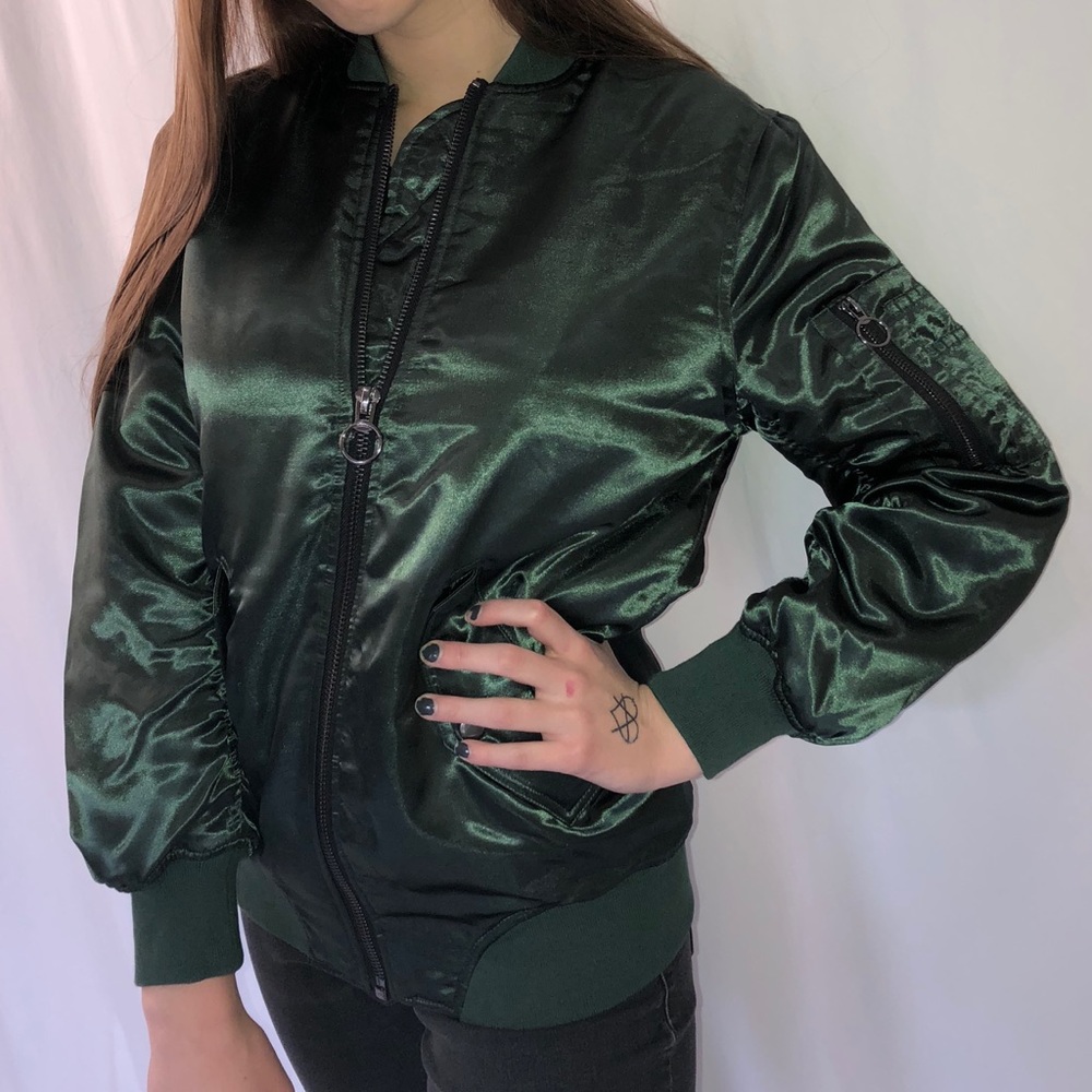 Topshop green bomber jacket